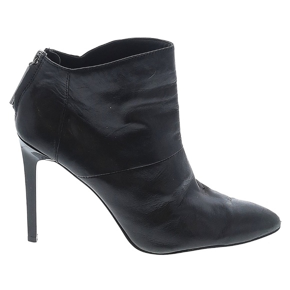 French Connection Black Leather Stiletto Booties - 7 - Picture 1 of 10